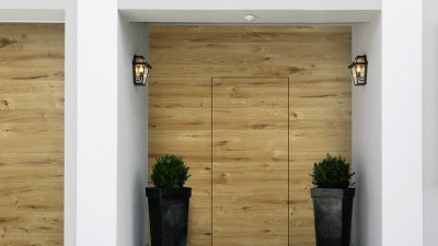 Porte d'entrée en bois